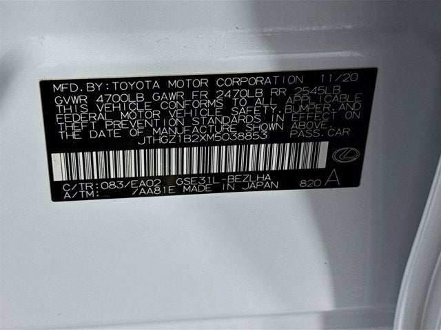 2021 Lexus IS 350 F SPORT