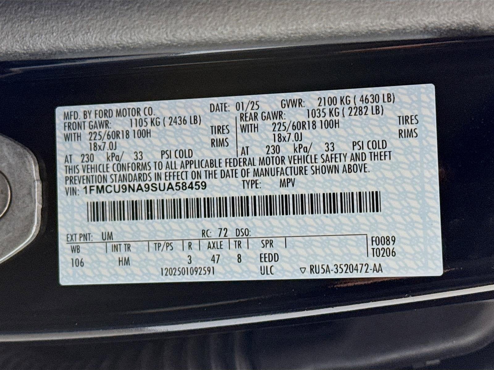 2025 Ford Escape ST-Line Select