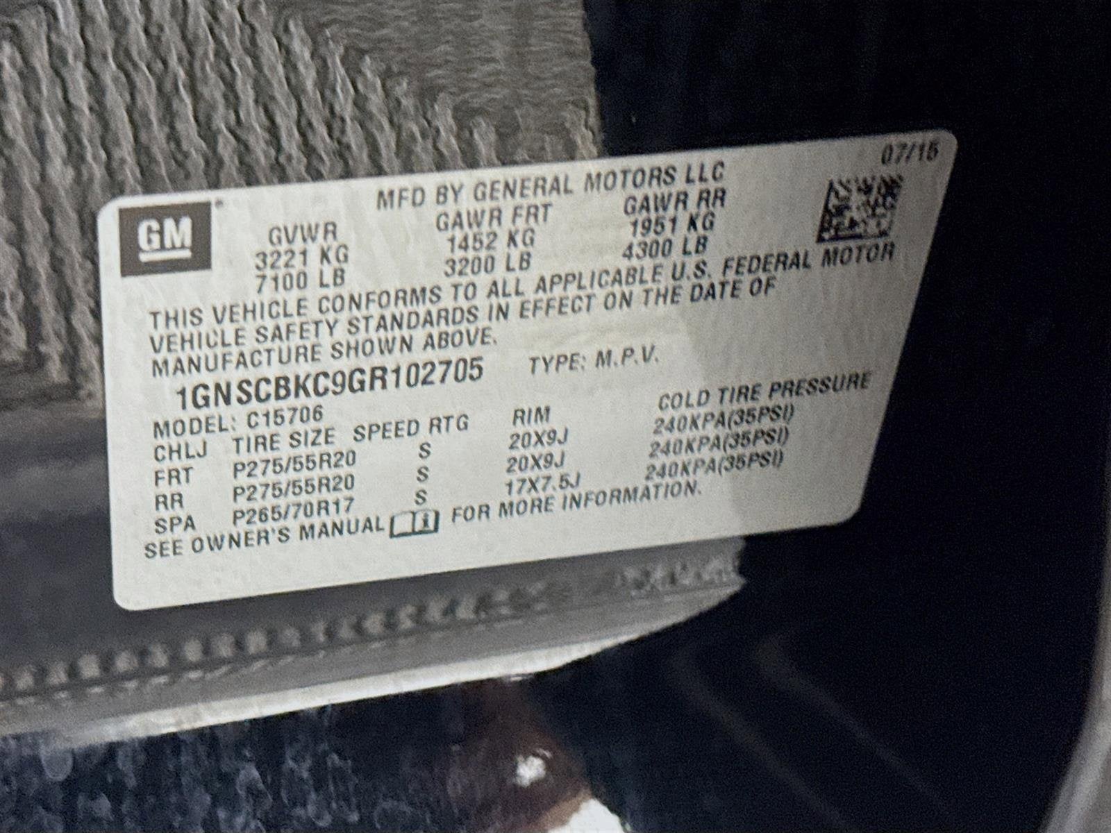 2016 Chevrolet Tahoe LT